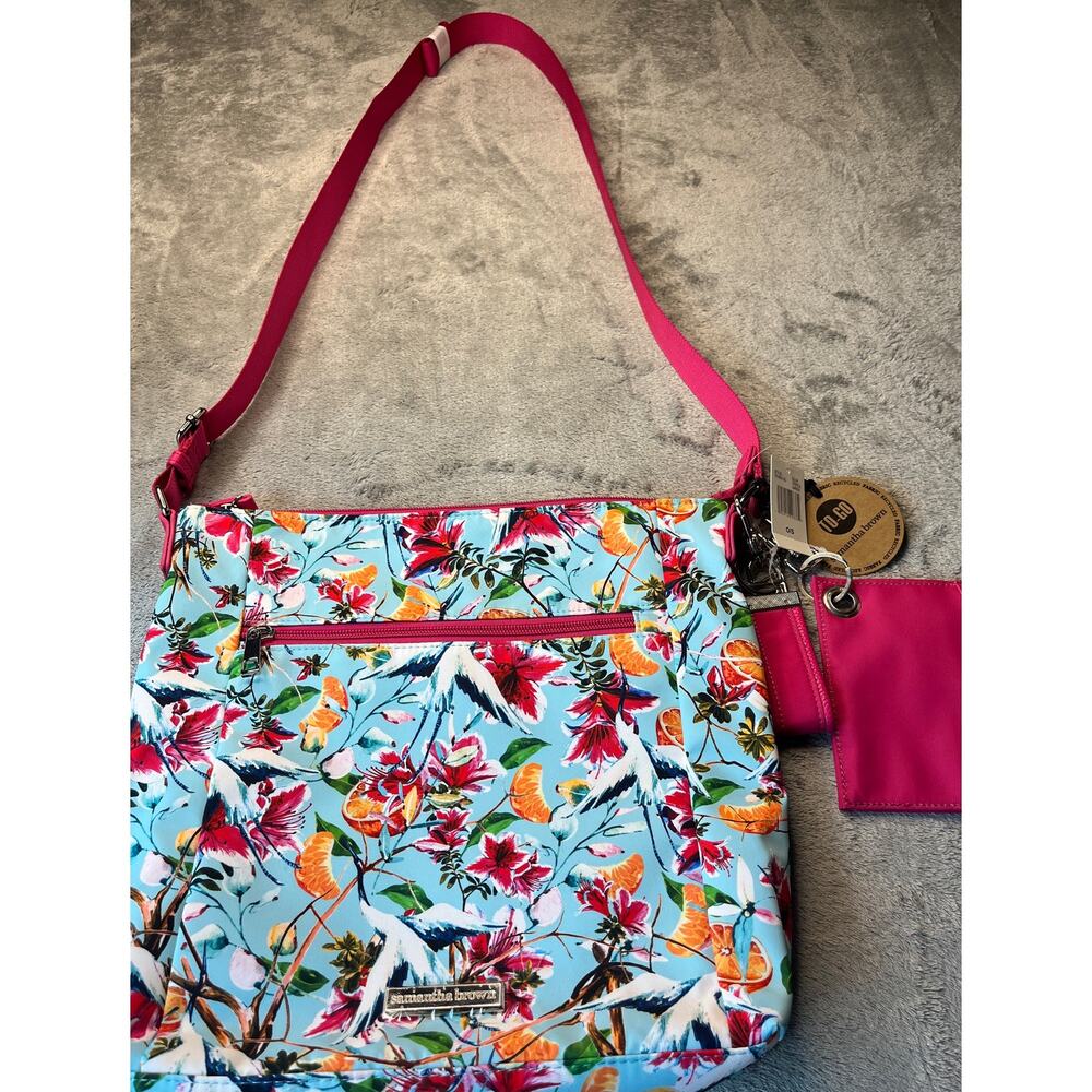 Samantha‎ Brown To-Go Crossbody Bag Tropical Floral Recycled 751463-LEL NEW